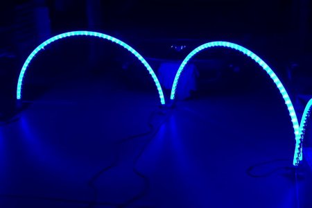 RGB WS2811 LED Pixel Leaping Arches using Transparent Air Seeder Tubing - YouTube